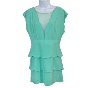 COINCIDENCE & CHANCE Layered Ruffle Dress w/ Mesh Inserts